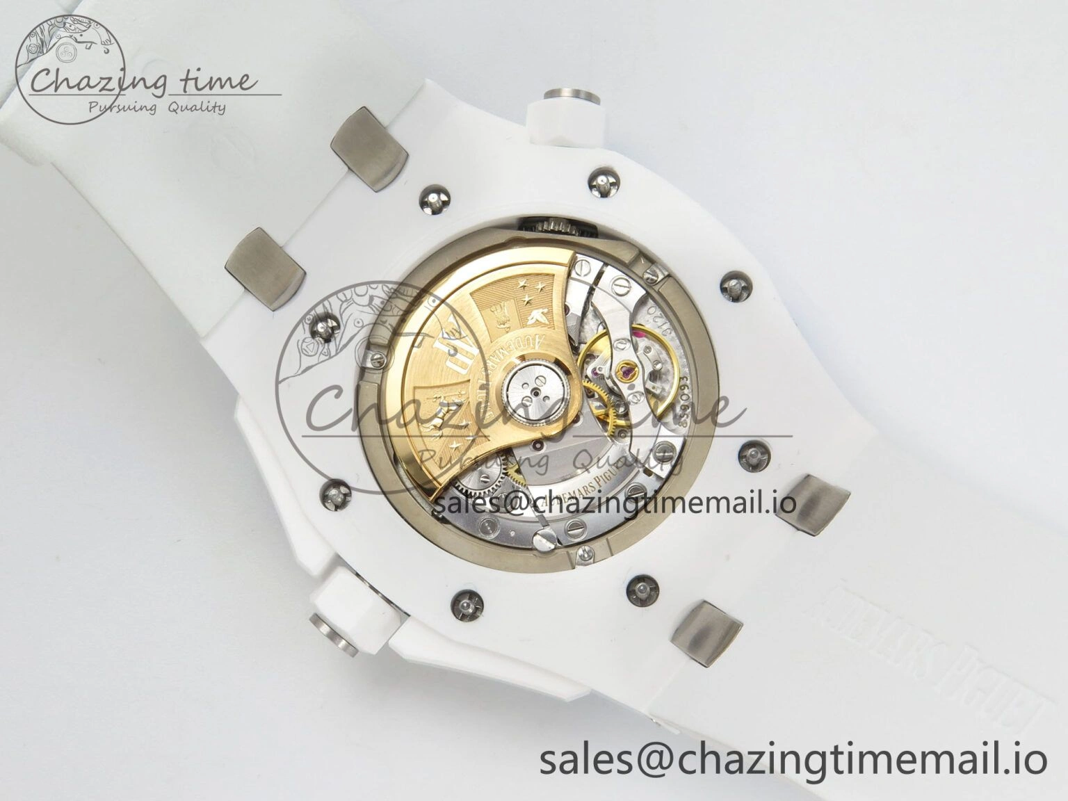 Royal Oak Offshore Diver 15707 White Ceramic APSF White Dial on White Rubber Strap SH3120 Super Clone