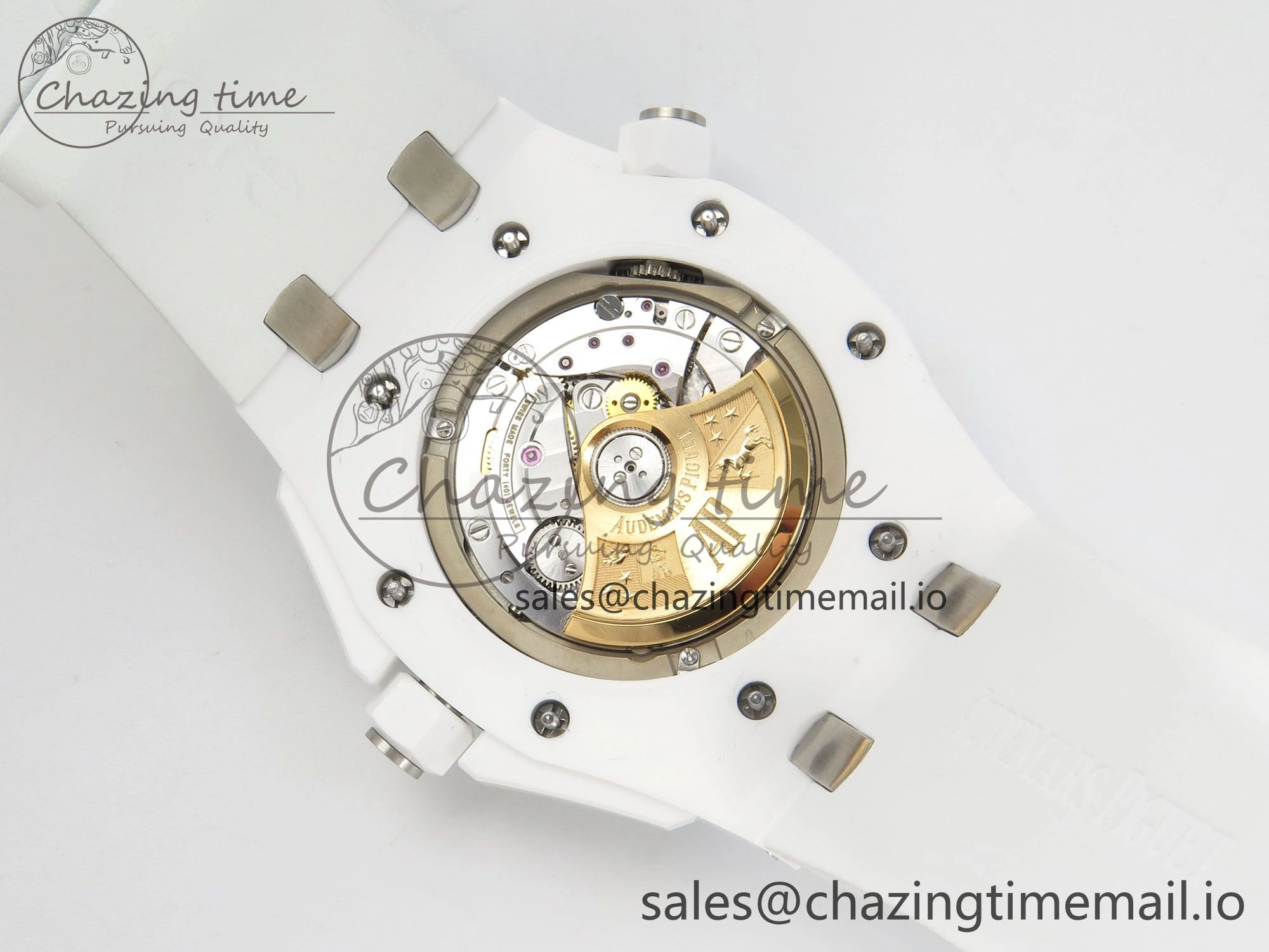 Royal Oak Offshore Diver 15707 White Ceramic APSF White Dial on White Rubber Strap SH3120 Super Clone