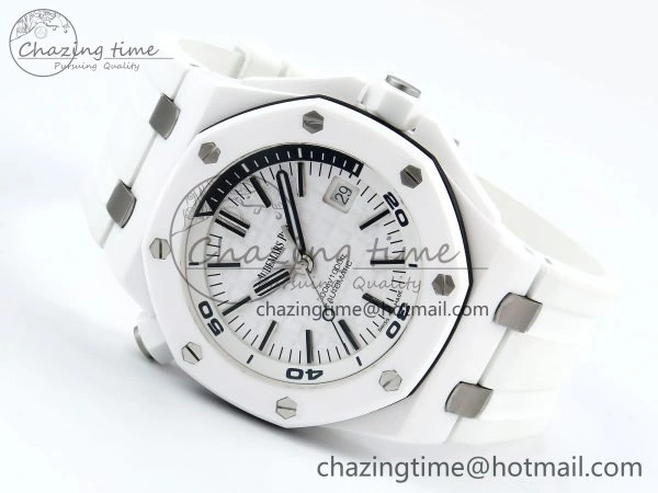 Royal Oak Offshore Diver 15707 White Ceramic ZF 1:1 Best Edition SA3120 Super Clone