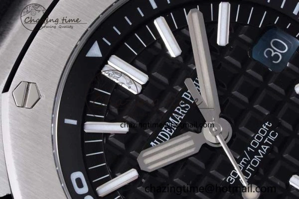 Royal Oak Offshore Diver 15710 APSF 1:1 Best Edition Black Dial on Black Rubber Strap V2 A3120 Super Clone