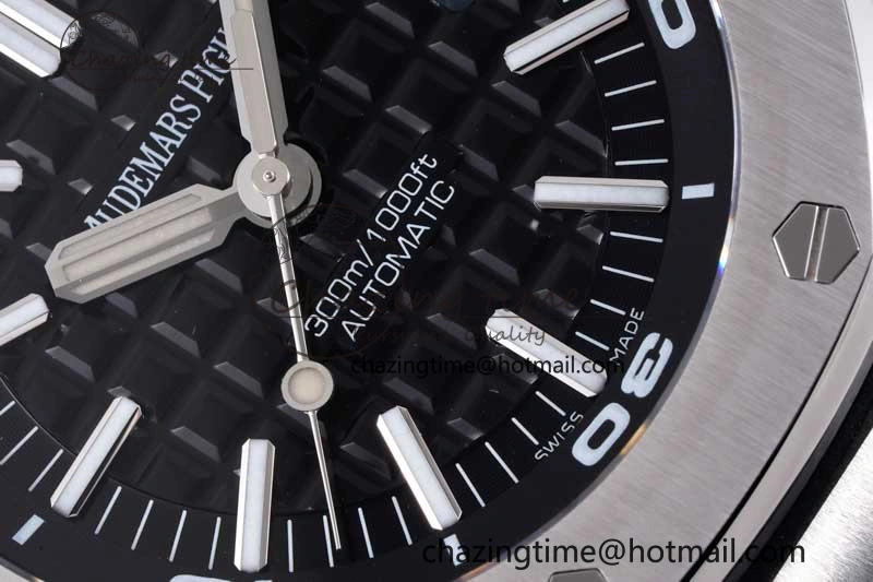Royal Oak Offshore Diver 15710 APSF 1:1 Best Edition Black Dial on Black Rubber Strap V2 A3120 Super Clone