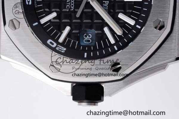 Royal Oak Offshore Diver 15710 APSF 1:1 Best Edition Black Dial on Black Rubber Strap V2 A3120 Super Clone