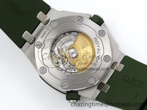 Royal Oak Offshore Diver 15710 IPF 1:1 Best Edition Green Dial on Green Rubber Strap SA3120 Super Clone
