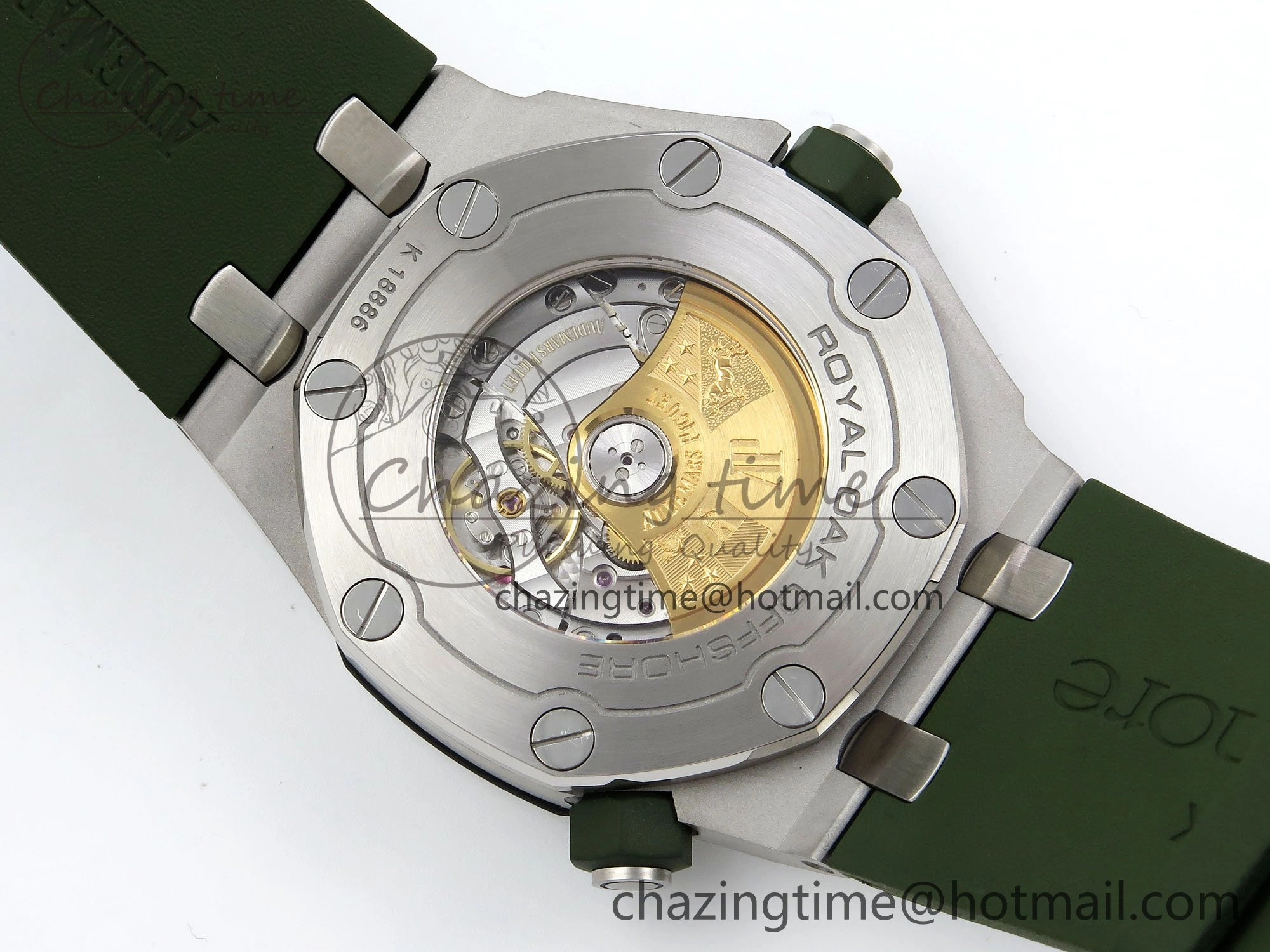 Royal Oak Offshore Diver 15710 IPF 1:1 Best Edition Green Dial on Green Rubber Strap SA3120 Super Clone