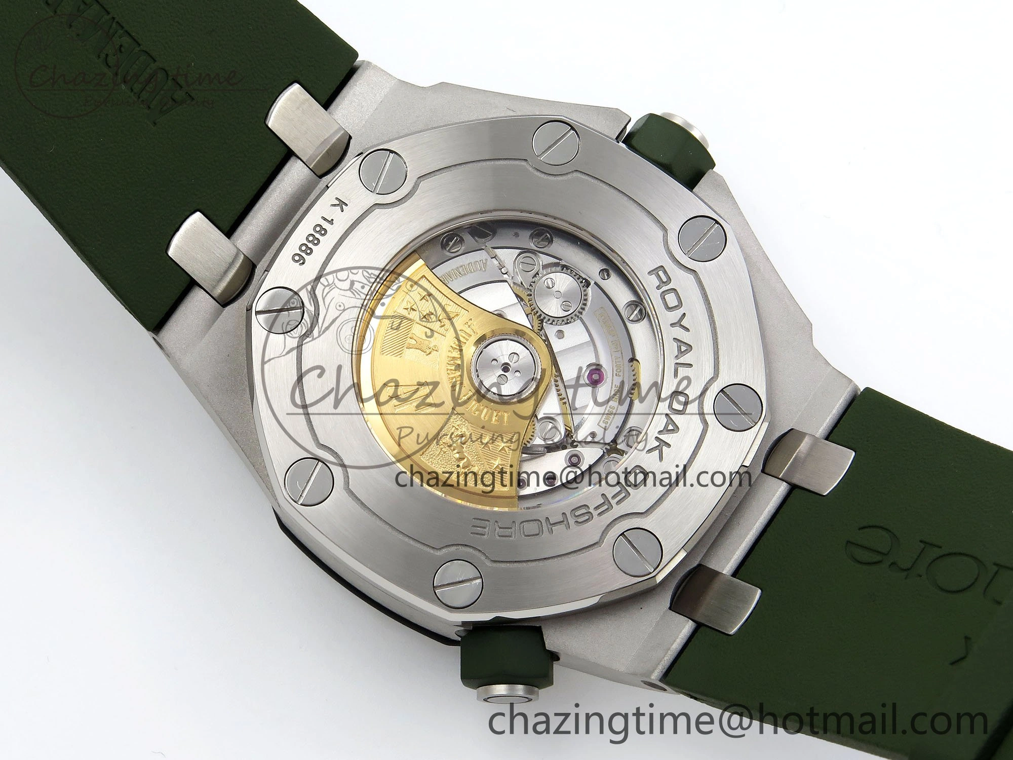 Royal Oak Offshore Diver 15710 IPF 1:1 Best Edition Green Dial on Green Rubber Strap SA3120 Super Clone