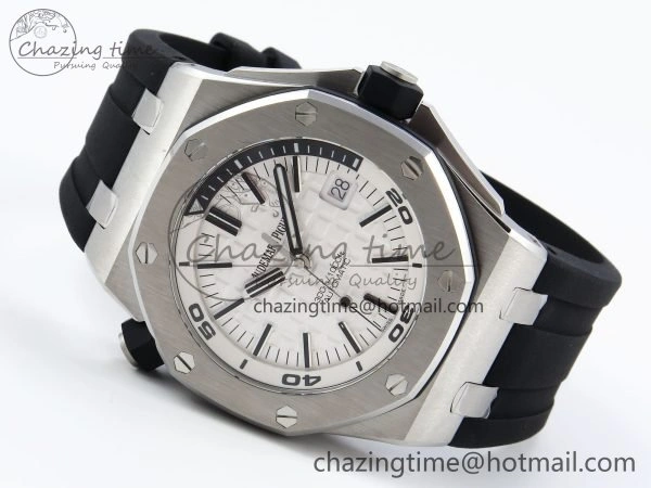 Royal Oak Offshore Diver 15710 IPF 1:1 Best Edition White Dial on Black Rubber Strap SA3120 Super Clone