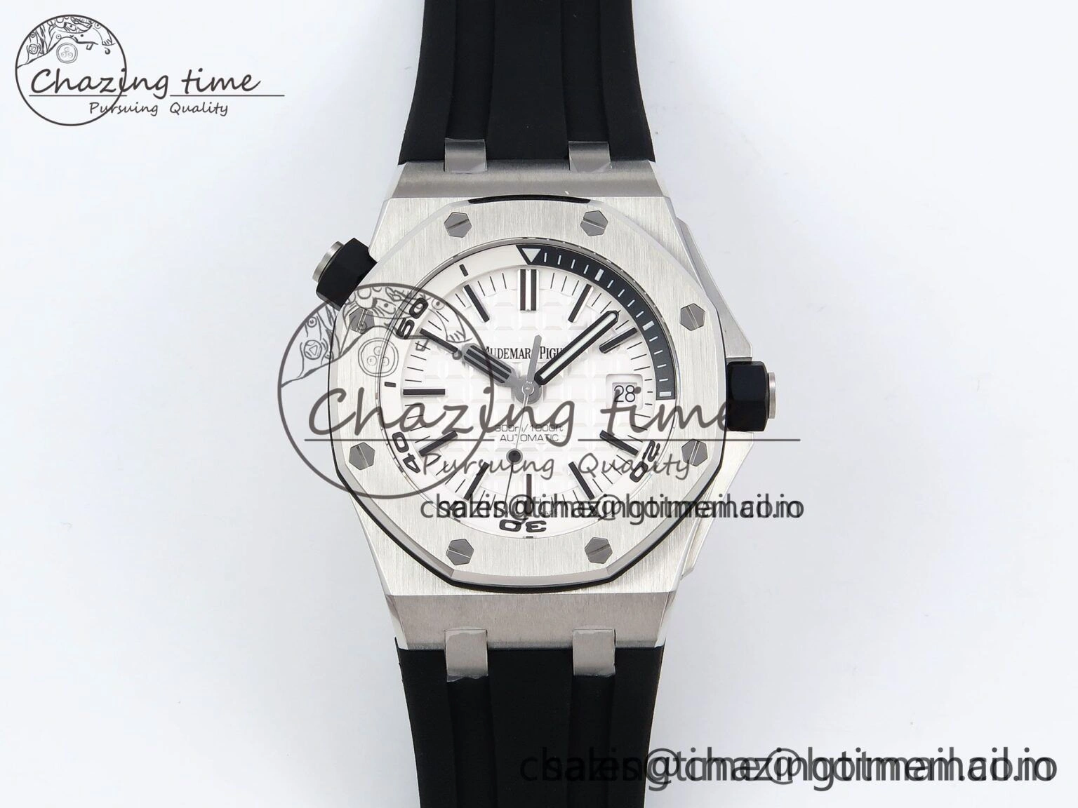Royal Oak Offshore Diver 15710 IPF 1:1 Best Edition White Dial on Black Rubber Strap SA3120 Super Clone