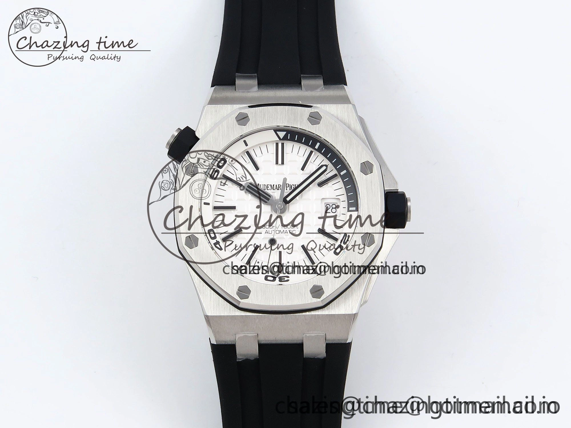 Royal Oak Offshore Diver 15710 IPF 1:1 Best Edition White Dial on Black Rubber Strap SA3120 Super Clone