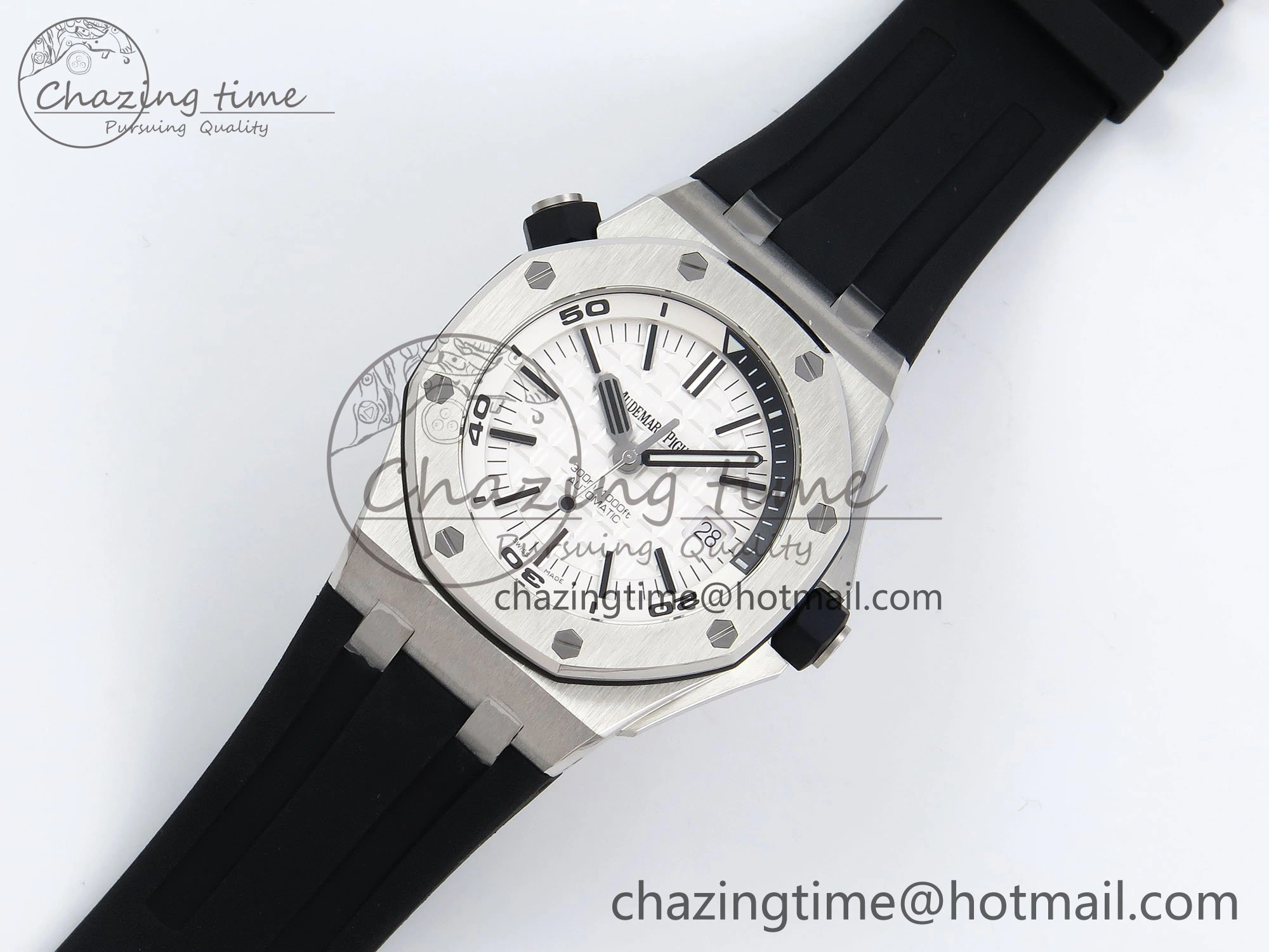 Royal Oak Offshore Diver 15710 IPF 1:1 Best Edition White Dial on Black Rubber Strap SA3120 Super Clone