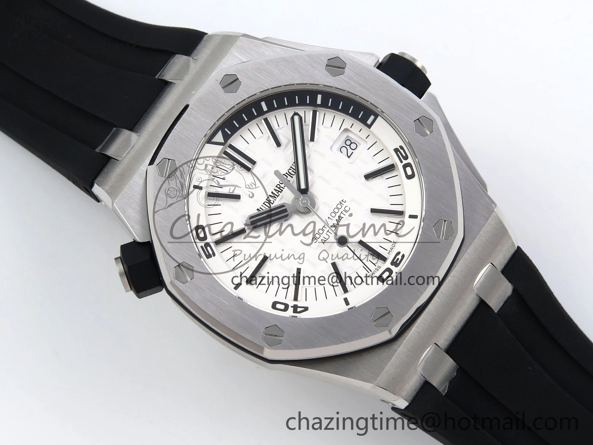 Royal Oak Offshore Diver 15710 IPF 1:1 Best Edition White Dial on Black Rubber Strap SA3120 Super Clone