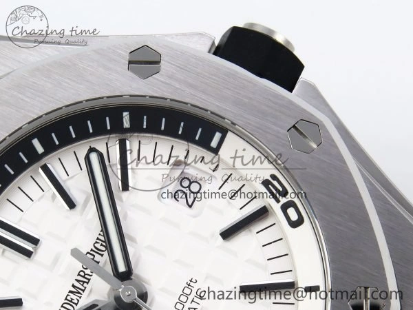 Royal Oak Offshore Diver 15710 IPF 1:1 Best Edition White Dial on Black Rubber Strap SA3120 Super Clone
