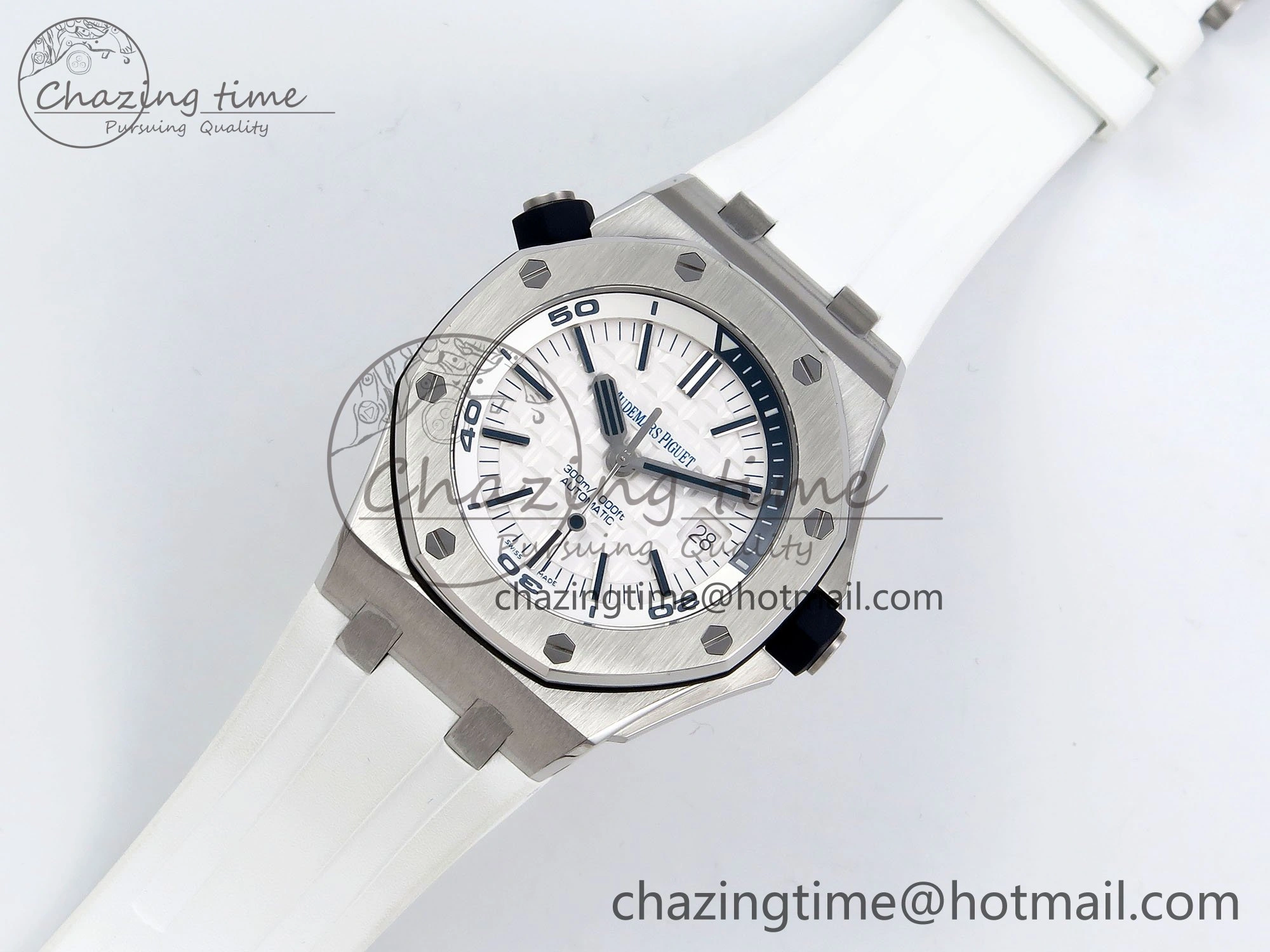 Royal Oak Offshore Diver 15710 IPF 1:1 Best Edition White Dial on White Rubber Strap SA3120 Super Clone