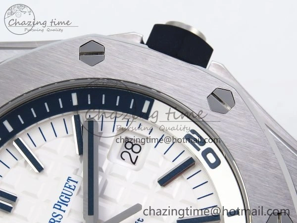 Royal Oak Offshore Diver 15710 IPF 1:1 Best Edition White Dial on White Rubber Strap SA3120 Super Clone