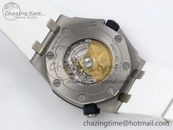 Royal Oak Offshore Diver 15710 IPF 1:1 Best Edition White Dial on White Rubber Strap SA3120 Super Clone