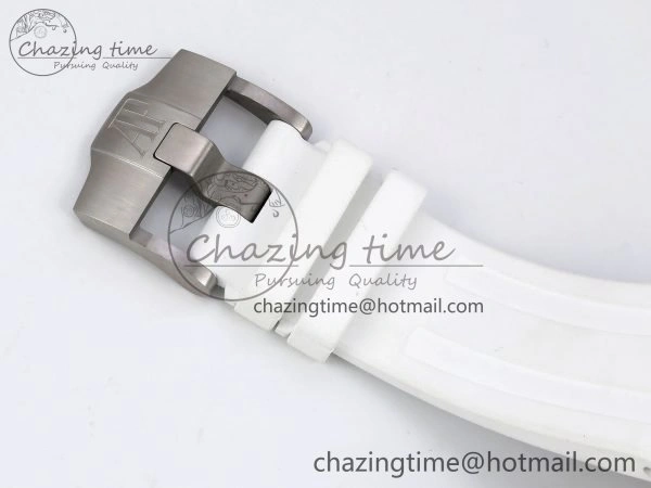 Royal Oak Offshore Diver 15710 IPF 1:1 Best Edition White Dial on White Rubber Strap SA3120 Super Clone