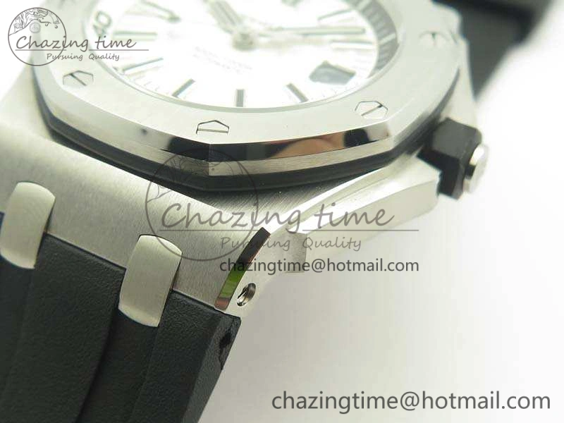 Royal Oak Offshore Diver 15710 JF 1:1 Best Edition White Dial On Rubber Strap A3120 V9