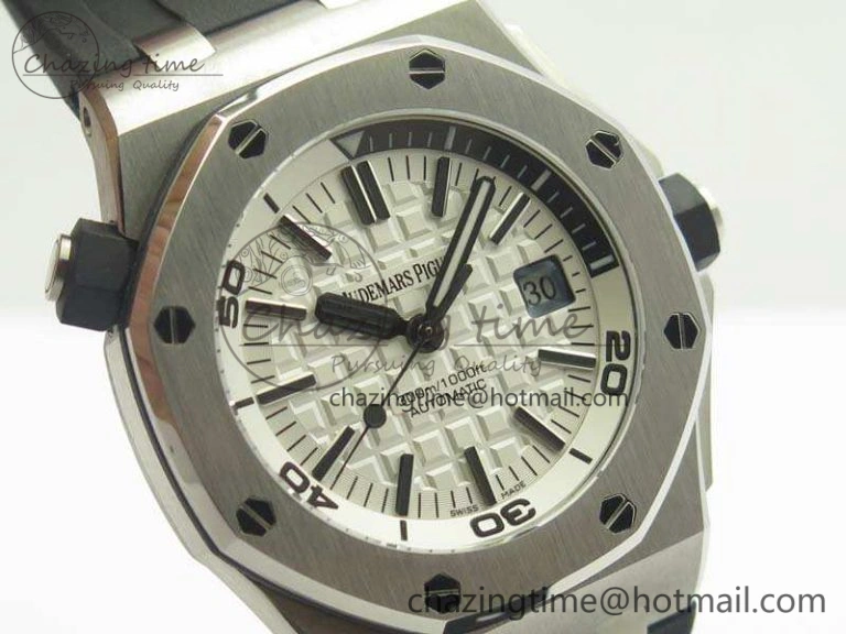 Royal Oak Offshore Diver 15710 JF 1:1 Best Edition White Dial On Rubber Strap A3120 V9