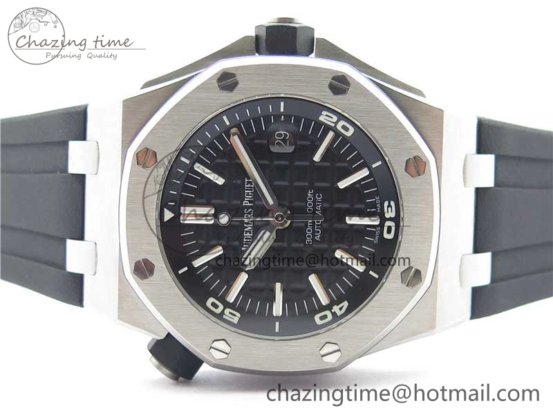 Royal Oak Offshore Diver 15710 ZF 1:1 Best Edition Black Dial on Black Rubber Strap A3120