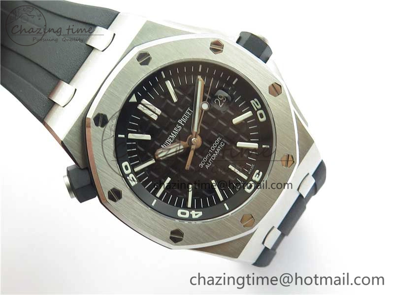 Royal Oak Offshore Diver 15710 ZF 1:1 Best Edition Black Dial on Black Rubber Strap A3120
