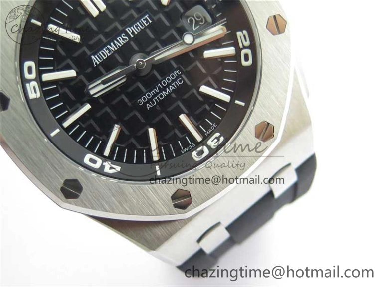 Royal Oak Offshore Diver 15710 ZF 1:1 Best Edition Black Dial on Black Rubber Strap A3120
