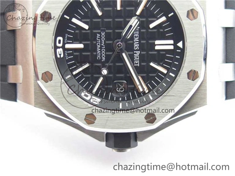 Royal Oak Offshore Diver 15710 ZF 1:1 Best Edition Black Dial on Black Rubber Strap A3120