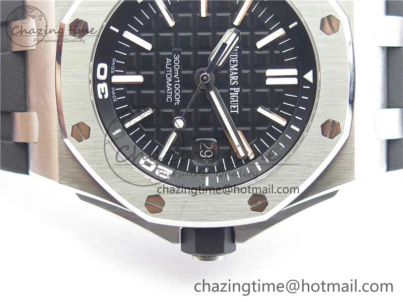 Royal Oak Offshore Diver 15710 ZF 1:1 Best Edition Black Dial on Black Rubber Strap A3120