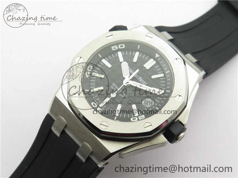 Royal Oak Offshore Diver 15710 ZF 1:1 Best Edition Black Dial on Black Rubber Strap A3120