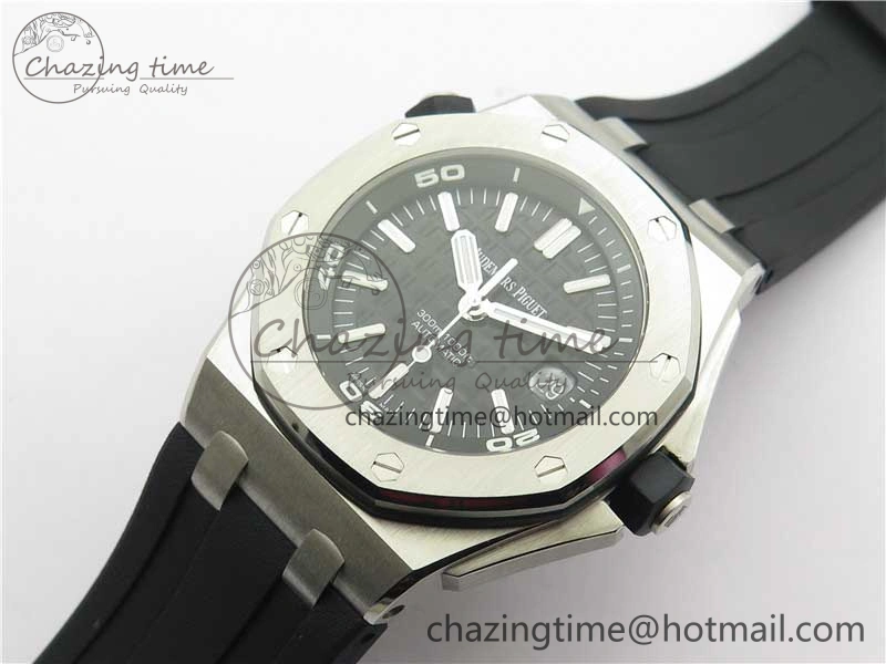 Royal Oak Offshore Diver 15710 ZF 1:1 Best Edition Black Dial on Black Rubber Strap A3120