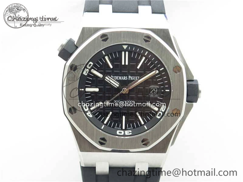 Royal Oak Offshore Diver 15710 ZF 1:1 Best Edition Black Dial on Black Rubber Strap A3120