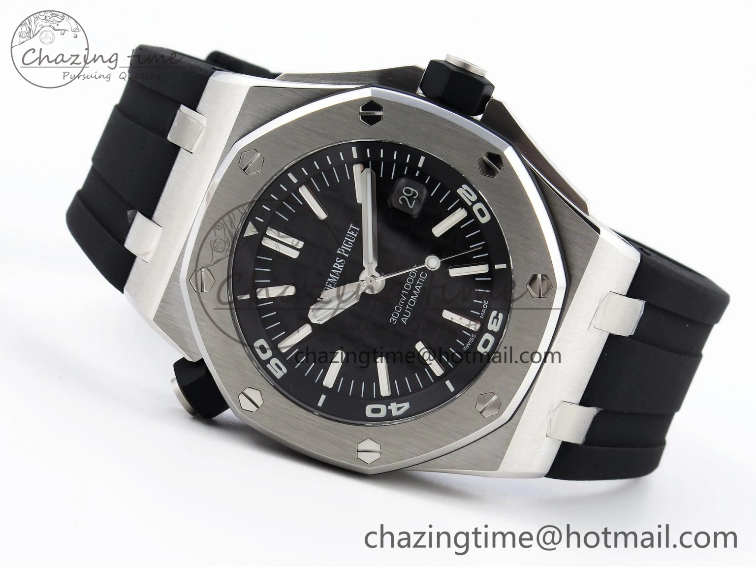 Royal Oak Offshore Diver 15710 ZF 1:1 Best Edition Black Dial on Black Rubber Strap SA3120 Super Clone V2