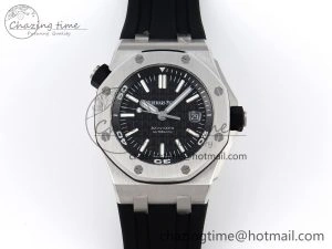 Royal Oak Offshore Diver 15710 ZF 1:1 Best Edition Black Dial on Black Rubber Strap SA3120 Super Clone V2
