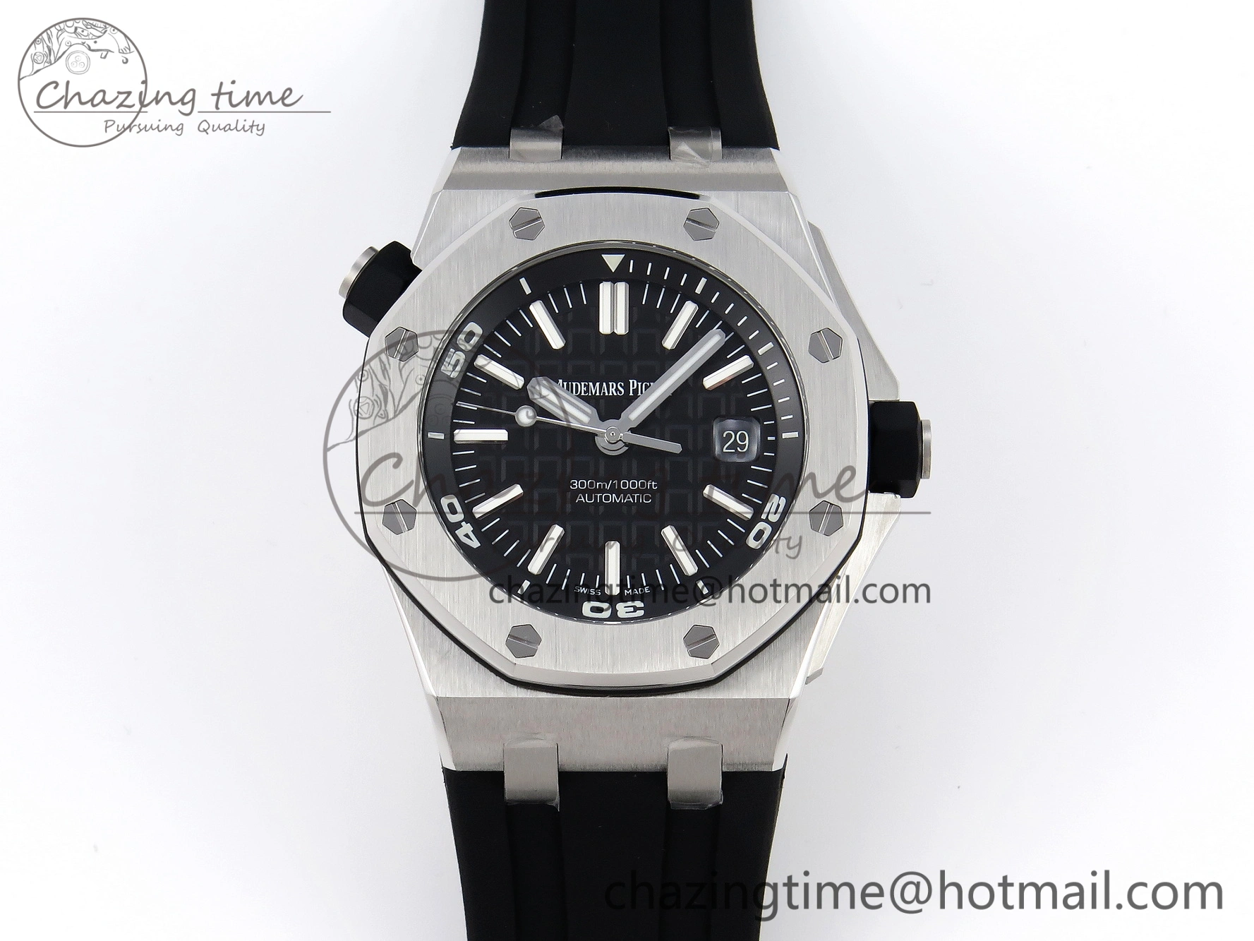 Royal Oak Offshore Diver 15710 ZF 1:1 Best Edition Black Dial on Black Rubber Strap SA3120 Super Clone V2