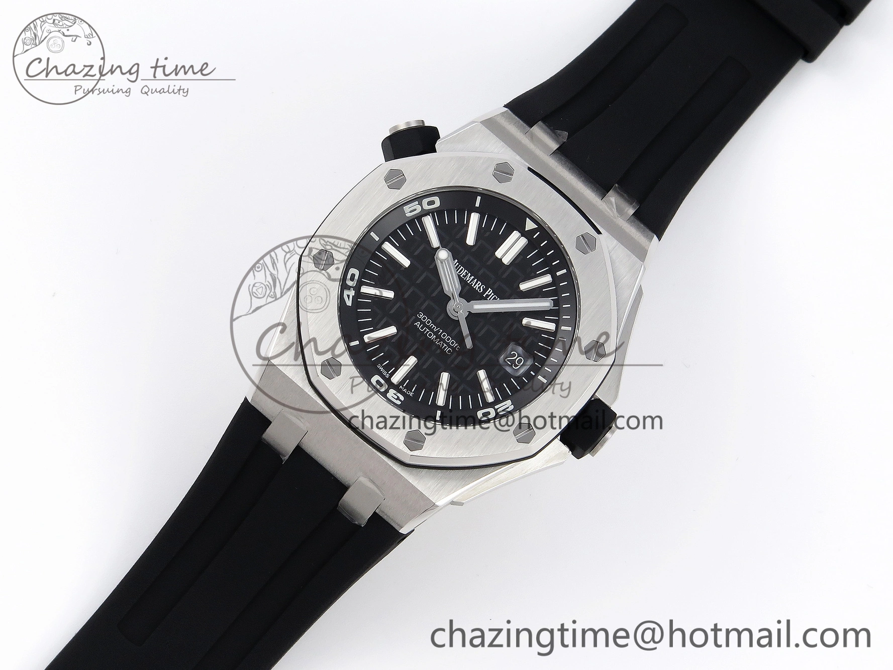 Royal Oak Offshore Diver 15710 ZF 1:1 Best Edition Black Dial on Black Rubber Strap SA3120 Super Clone V2