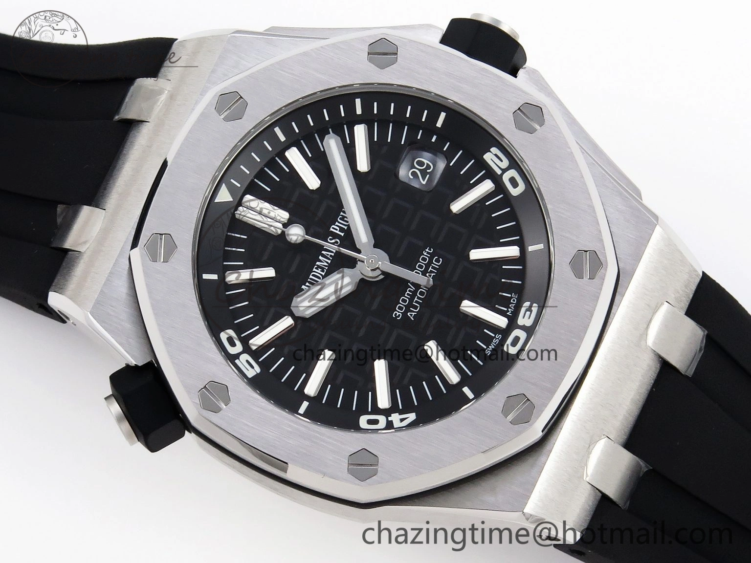 Royal Oak Offshore Diver 15710 ZF 1:1 Best Edition Black Dial on Black Rubber Strap SA3120 Super Clone V2