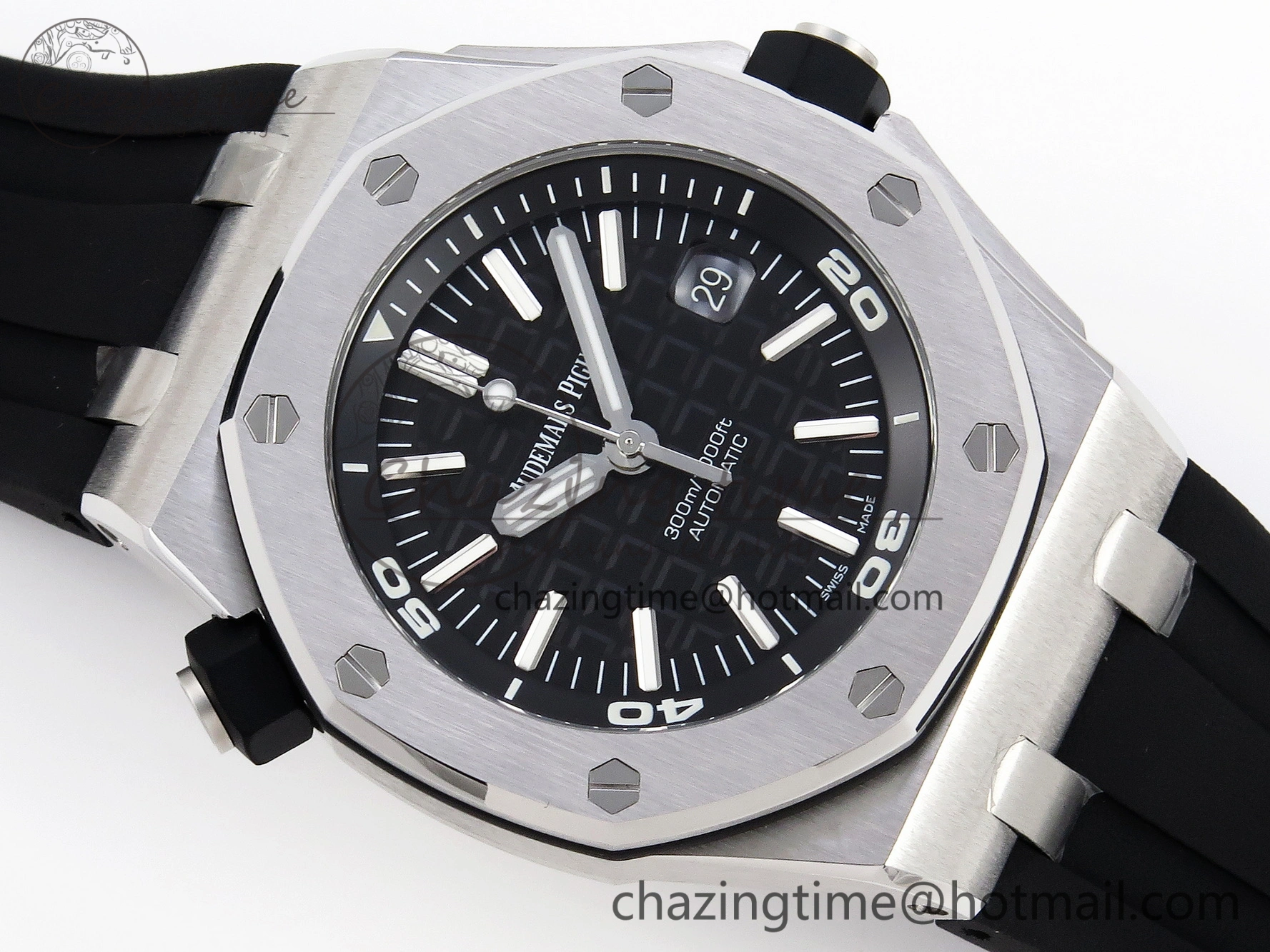 Royal Oak Offshore Diver 15710 ZF 1:1 Best Edition Black Dial on Black Rubber Strap SA3120 Super Clone V2