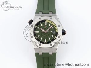 Royal Oak Offshore Diver 15720 APSF 1:1 Best Edition Green Dial on Green Rubber Strap SA4308
