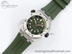 Royal Oak Offshore Diver 15720 APSF 1:1 Best Edition Green Dial on Green Rubber Strap SA4308
