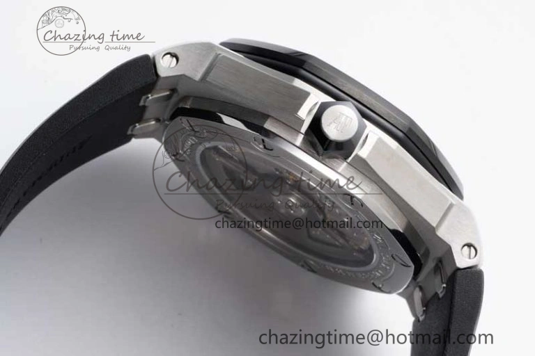 Royal Oak Offshore Diver 15720 Black Ceramic Bezel SS APF 1:1 Best Edition Black Dial on Black Rubber Strap A4308
