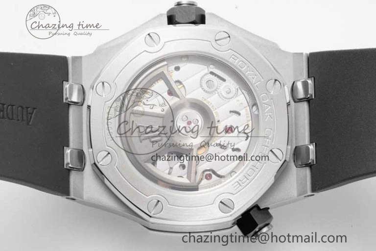 Royal Oak Offshore Diver 15720 Black Ceramic Bezel SS APF 1:1 Best Edition Black Dial on Black Rubber Strap A4308