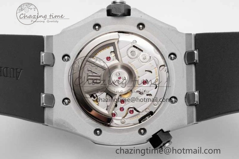 Royal Oak Offshore Diver 15720 Black Ceramic Bezel SS APF 1:1 Best Edition Black Dial on Black Rubber Strap A4308