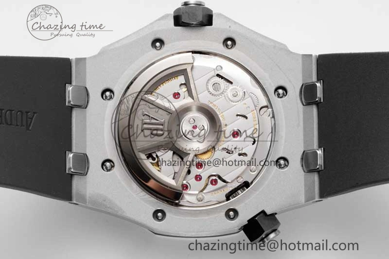 Royal Oak Offshore Diver 15720 Black Ceramic Bezel SS APF 1:1 Best Edition Black Dial on Black Rubber Strap A4308