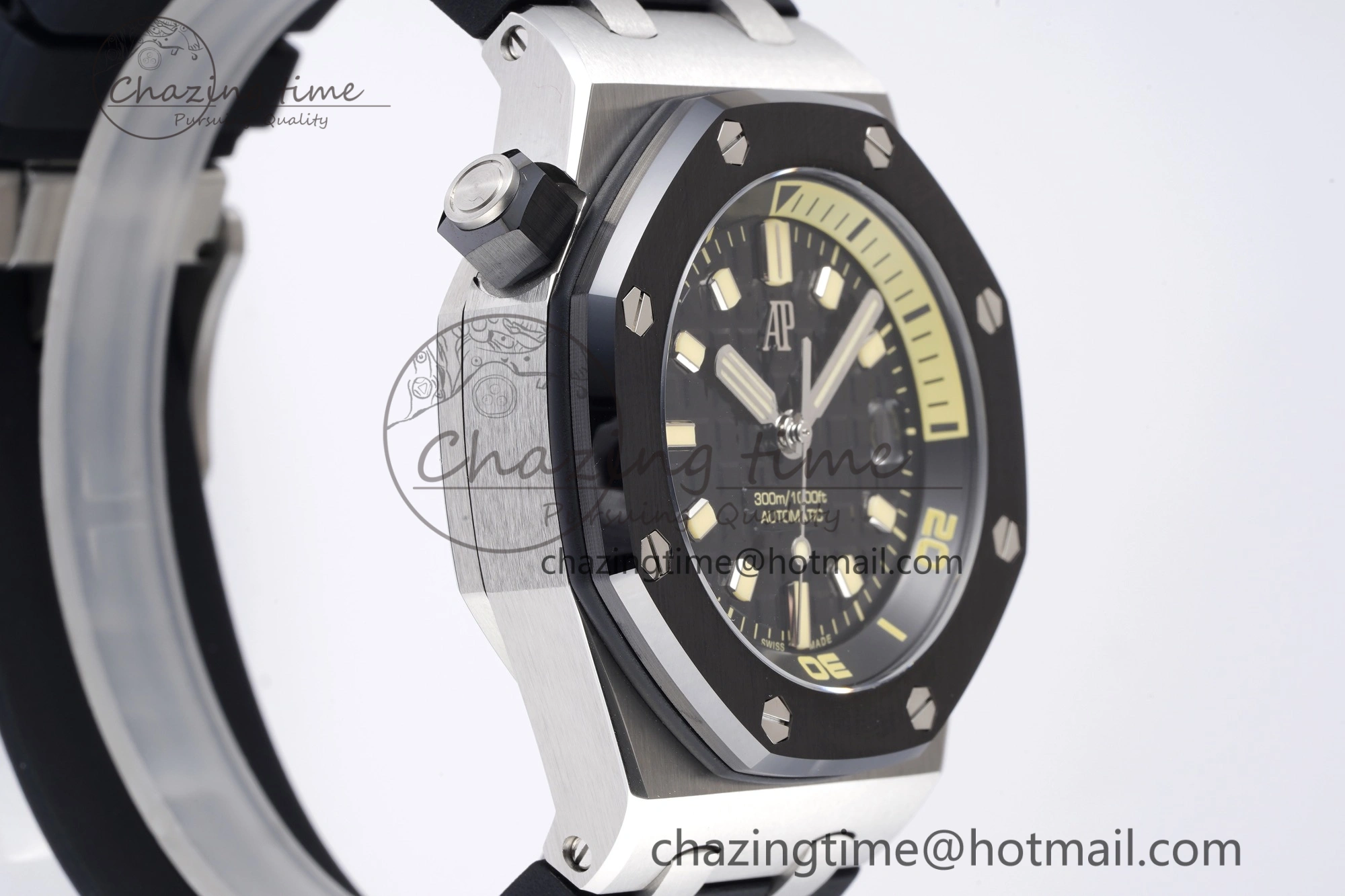 Royal Oak Offshore Diver 15720 Black Ceramic Bezel ZF 1:1 Best Edition Black Dial on Black Rubber Strap A4308