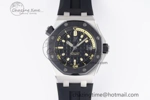 Royal Oak Offshore Diver 15720 Black Ceramic Bezel ZF 1:1 Best Edition Black Dial on Black Rubber Strap A4308