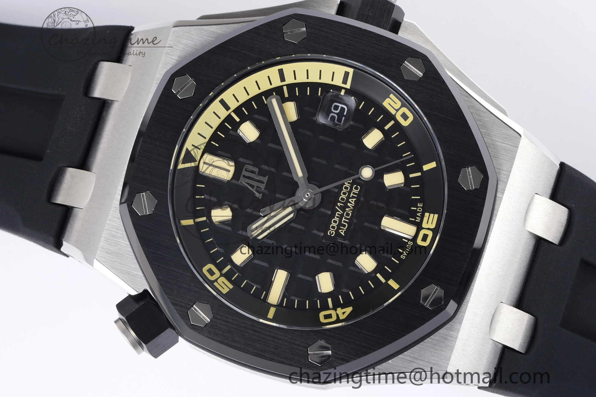 Royal Oak Offshore Diver 15720 Black Ceramic Bezel ZF 1:1 Best Edition Black Dial on Black Rubber Strap A4308