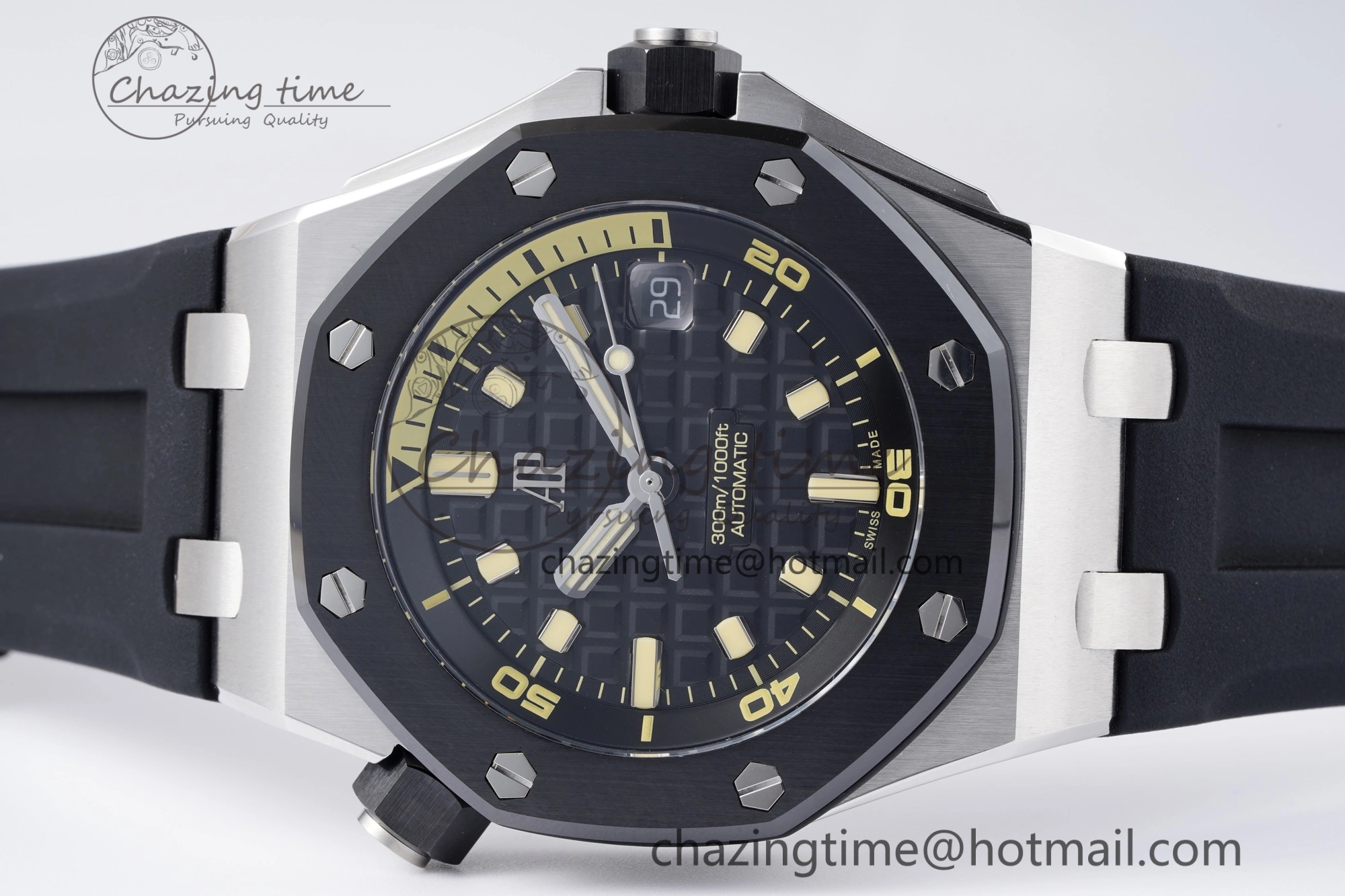 Royal Oak Offshore Diver 15720 Black Ceramic Bezel ZF 1:1 Best Edition Black Dial on Black Rubber Strap A4308