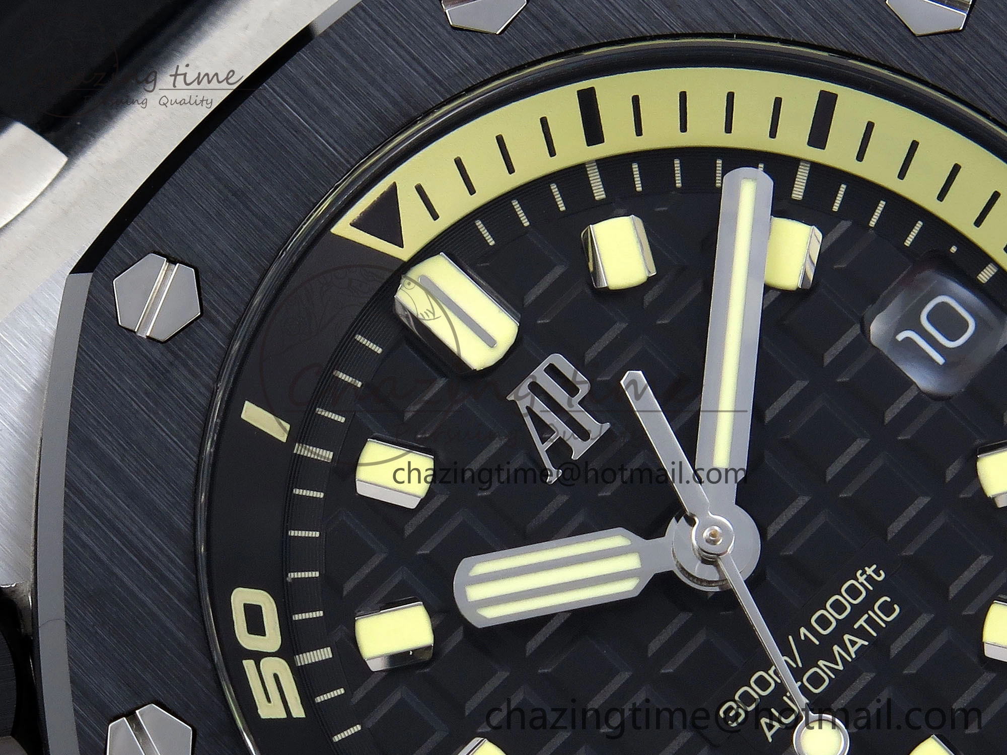Royal Oak Offshore Diver 15720 Ceramic Bezel APSF 1:1 Best Edition Black Dial on Black Rubber Strap SA4308