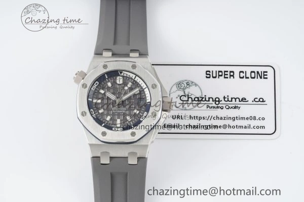 Royal Oak Offshore Diver 15720 IPF Best Edition Gray Dial on Gray Rubber Strap A4308