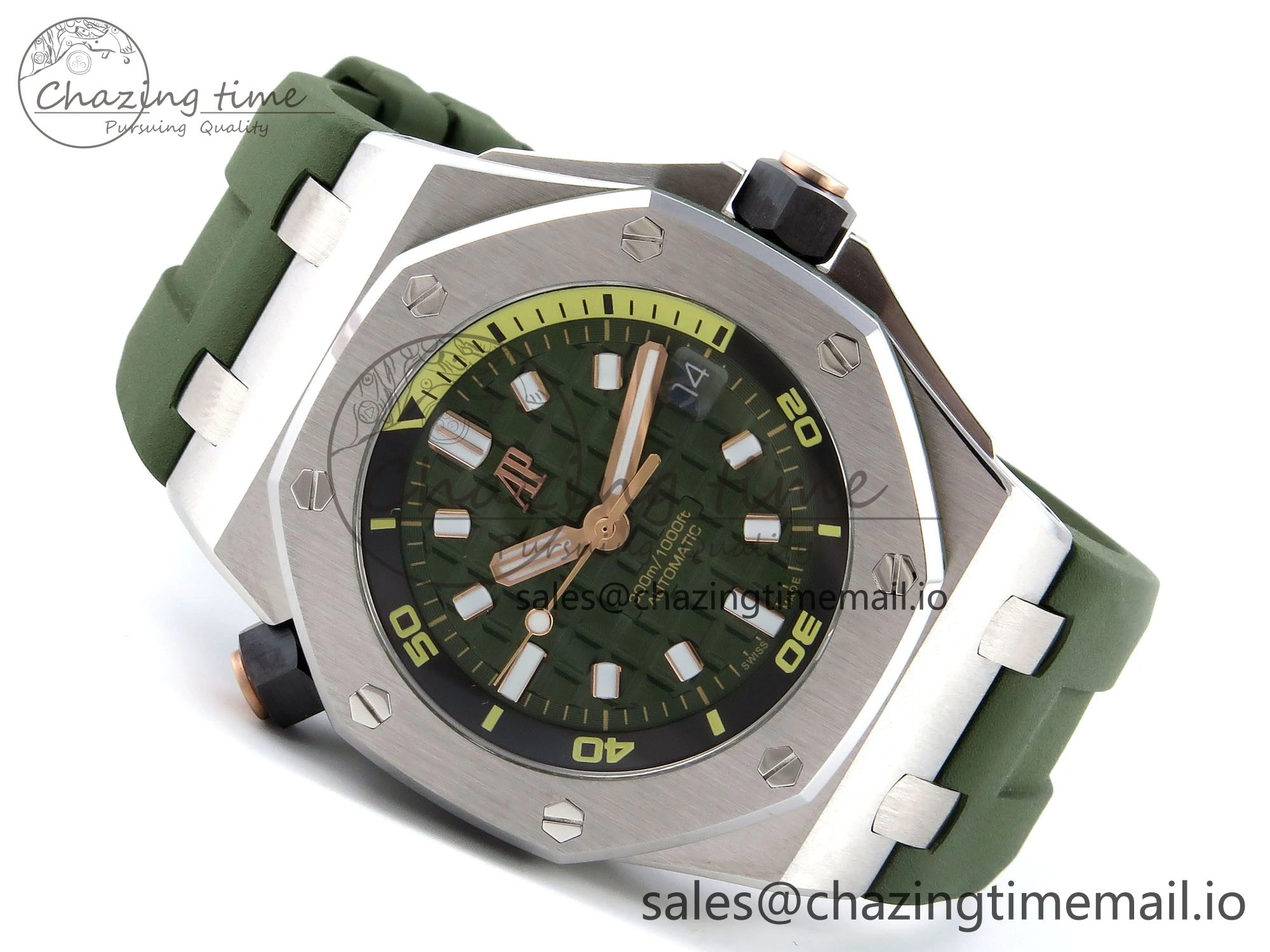 Royal Oak Offshore Diver 15720 IPF Best Edition Green Dial on Green Rubber Strap A4308 V2
