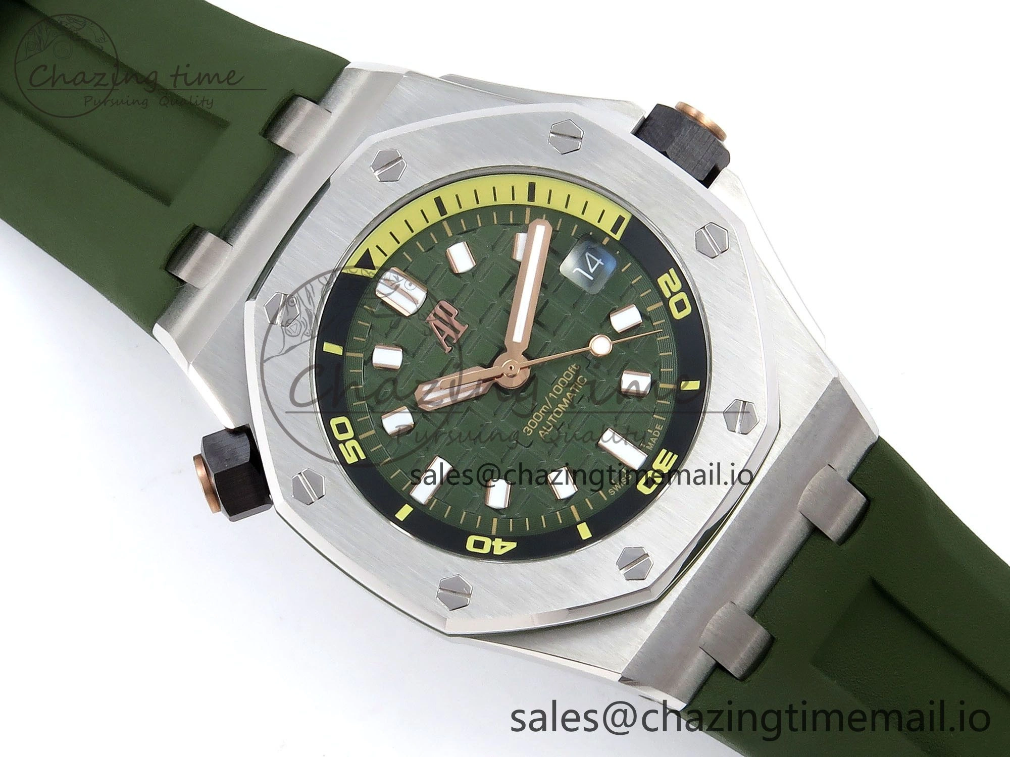 Royal Oak Offshore Diver 15720 IPF Best Edition Green Dial on Green Rubber Strap A4308 V2