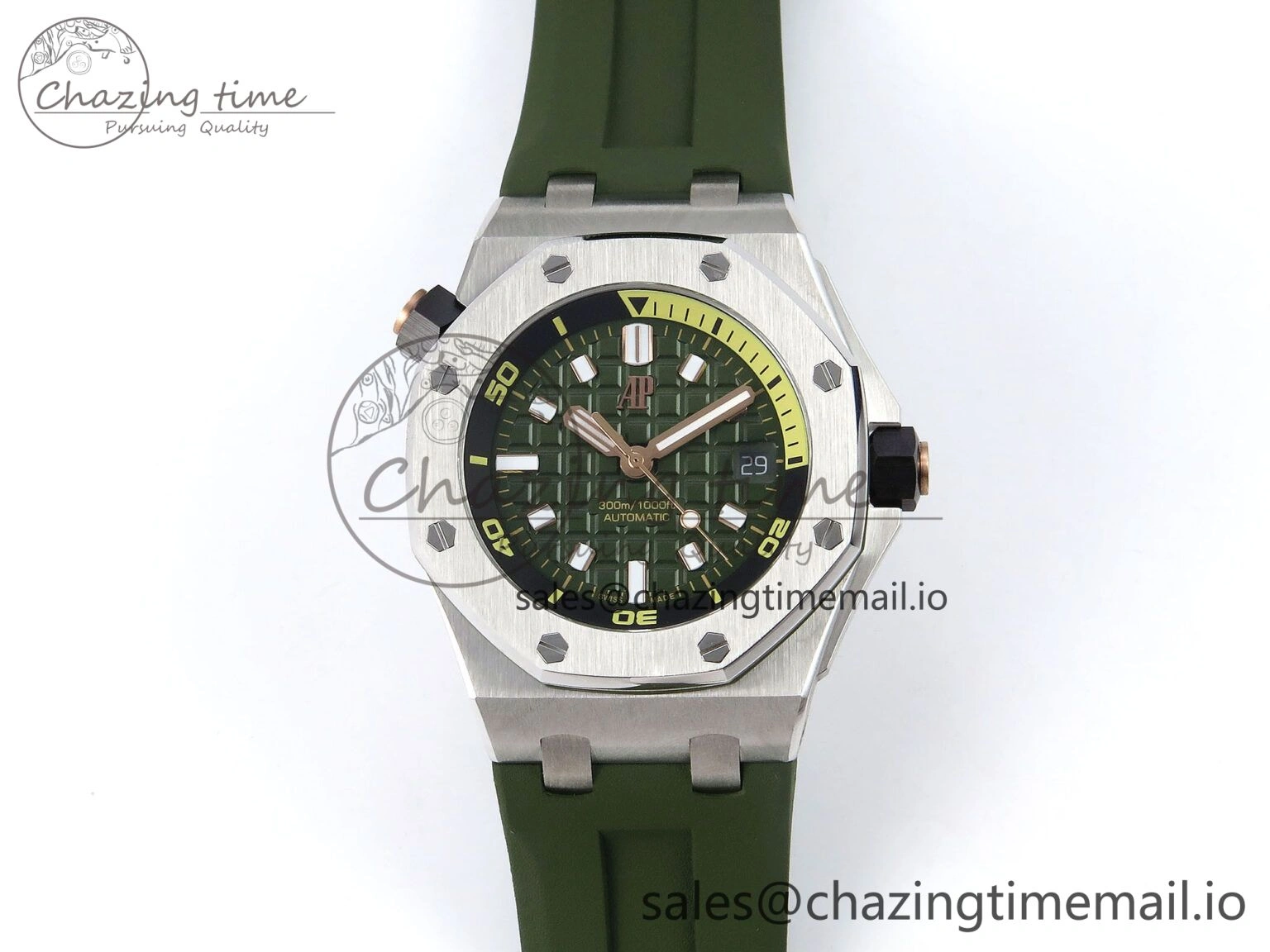 Royal Oak Offshore Diver 15720 IPF Best Edition Green Dial on Green Rubber Strap A4308 V2